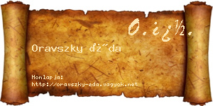 Oravszky Éda névjegykártya